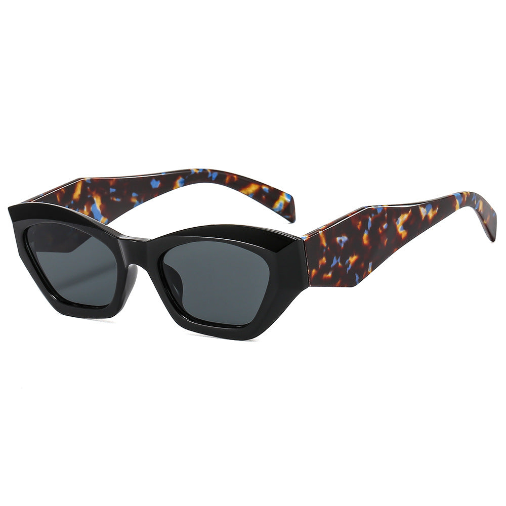 Damen geometrische Designer-Sonnenbrille mit funkelndem Rahmen Karnz