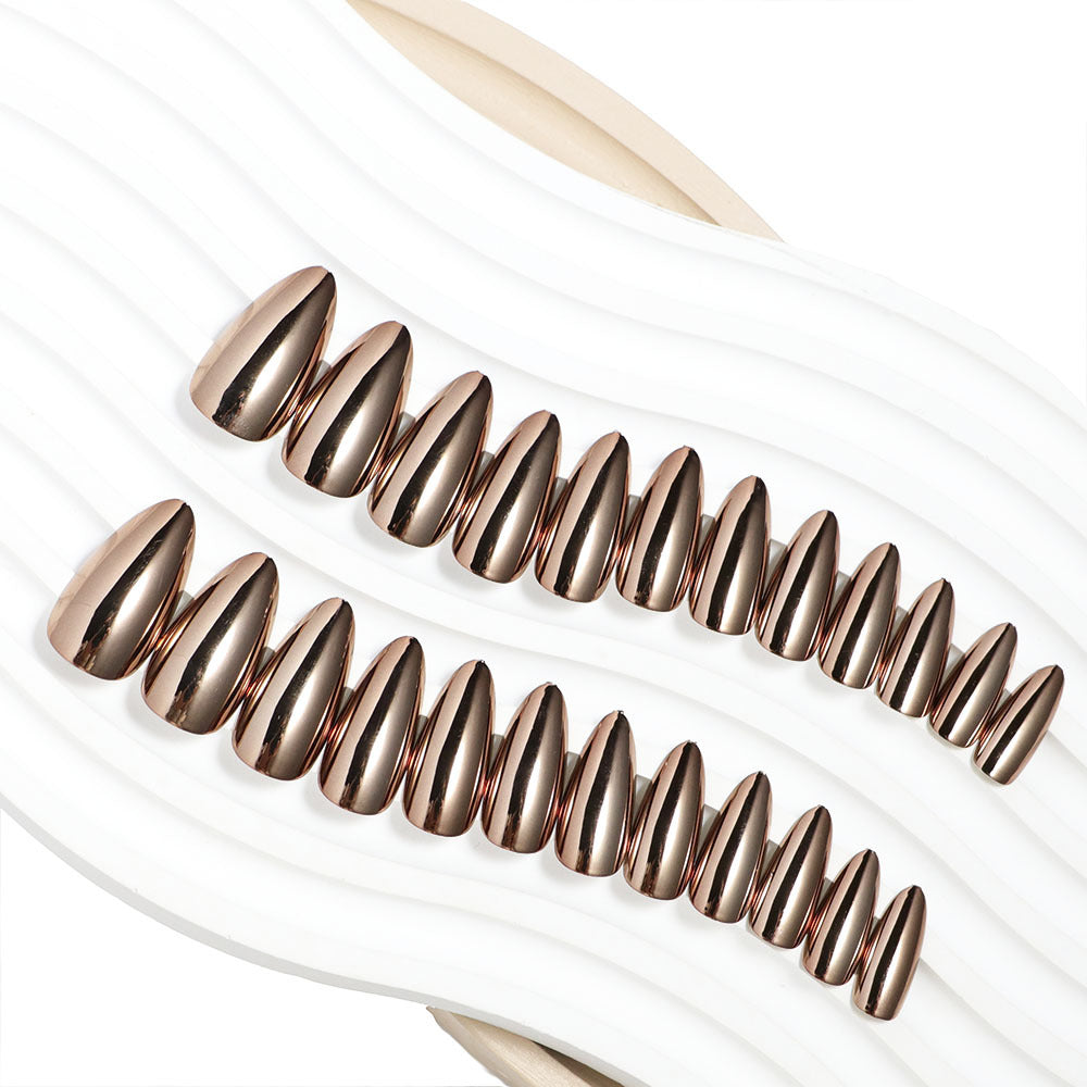 Metallic Stiletto Press-On Nails Karnz