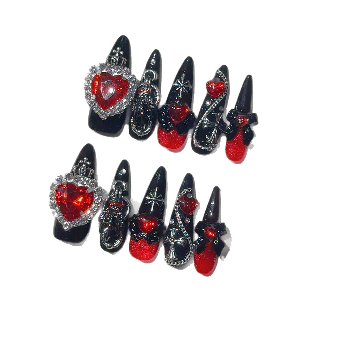 Gothic Herz Charm Nagel Kunst Set