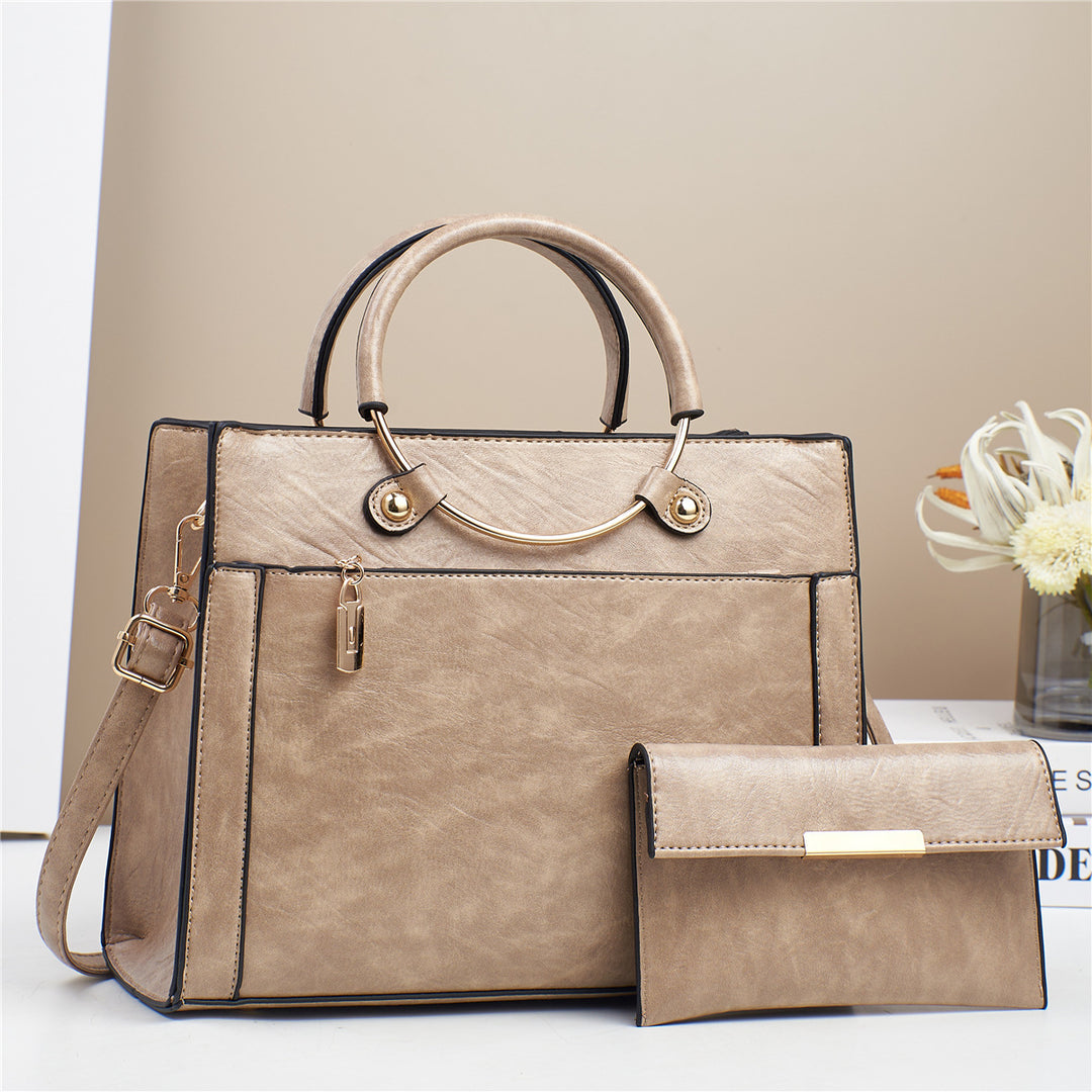 Elegante Handtasche mit Abnehmbaren Schulterriemen und Passendem Geldbeutel Karnz