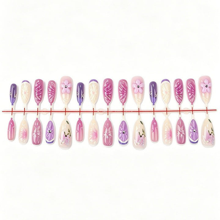 Künstlerisches Floral Press-On Nails Set