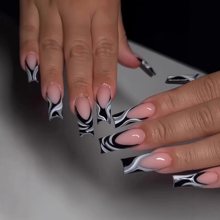 Künstlerische Marmorierte Acryl Nagelverstärkungen Karnz