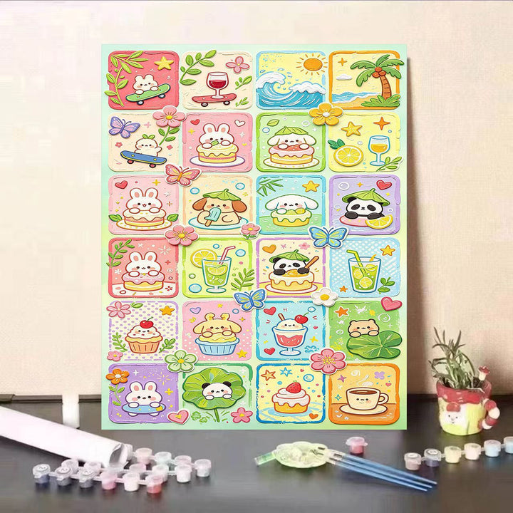 Buntes tierisches DIY Malen nach Zahlen Set Karnz