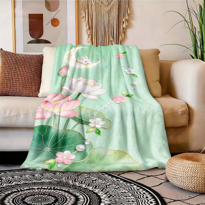 Elegante Blumenmuster Fleece Decke