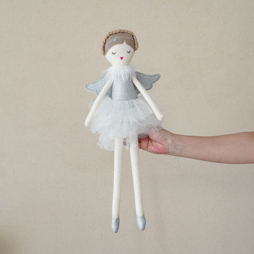 Handgemachte Plüsch Prinzessin Ballerina Puppe mit Tüllrock und gesticktem Gesicht