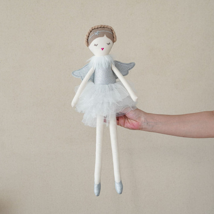 Handgemachte Plüsch Prinzessin Ballerina Puppe mit Tüllrock und gesticktem Gesicht