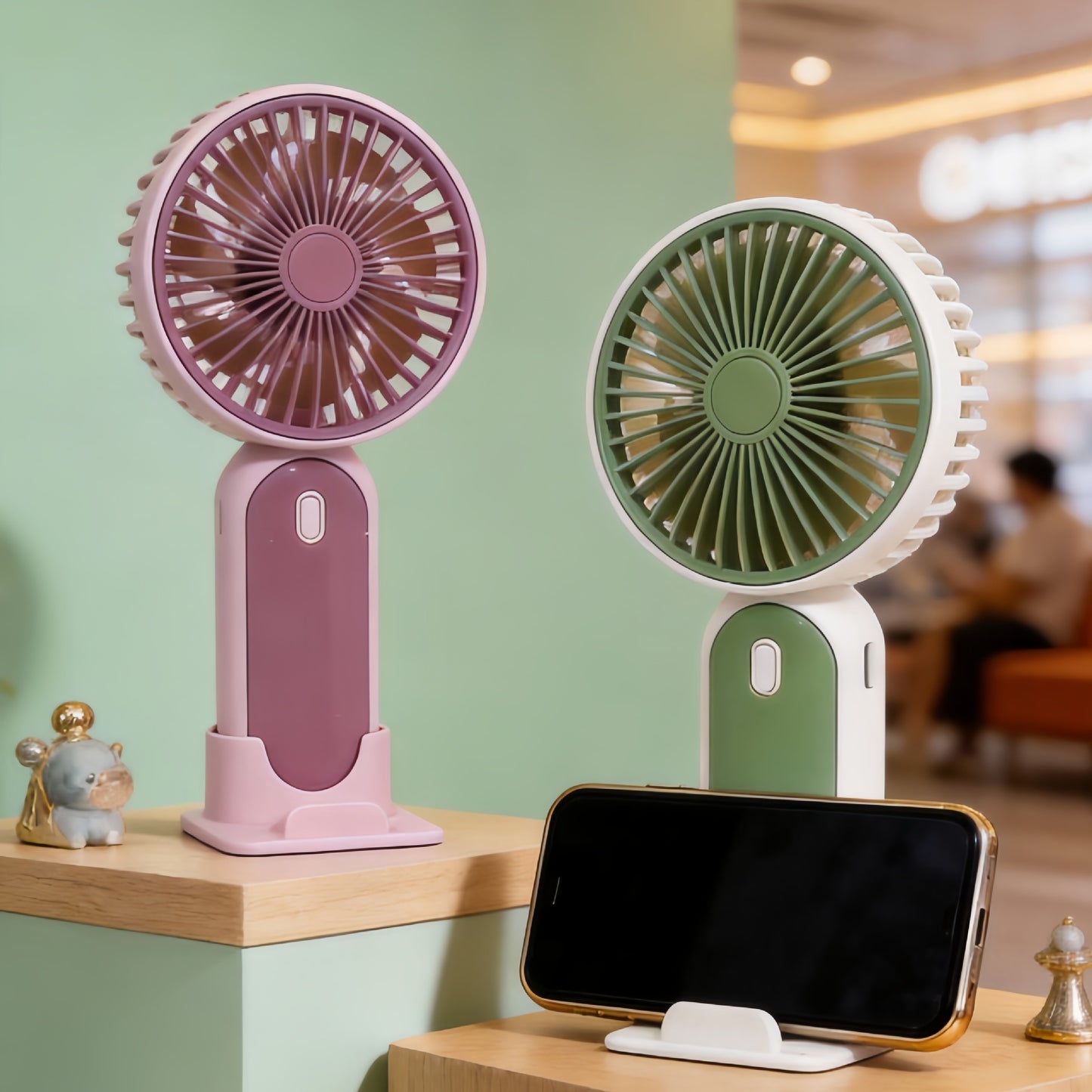 Damen Tragbarer Handventilator mit USB-Anschluss und einstellbarer Geschwindigkeitsregelung Karnz