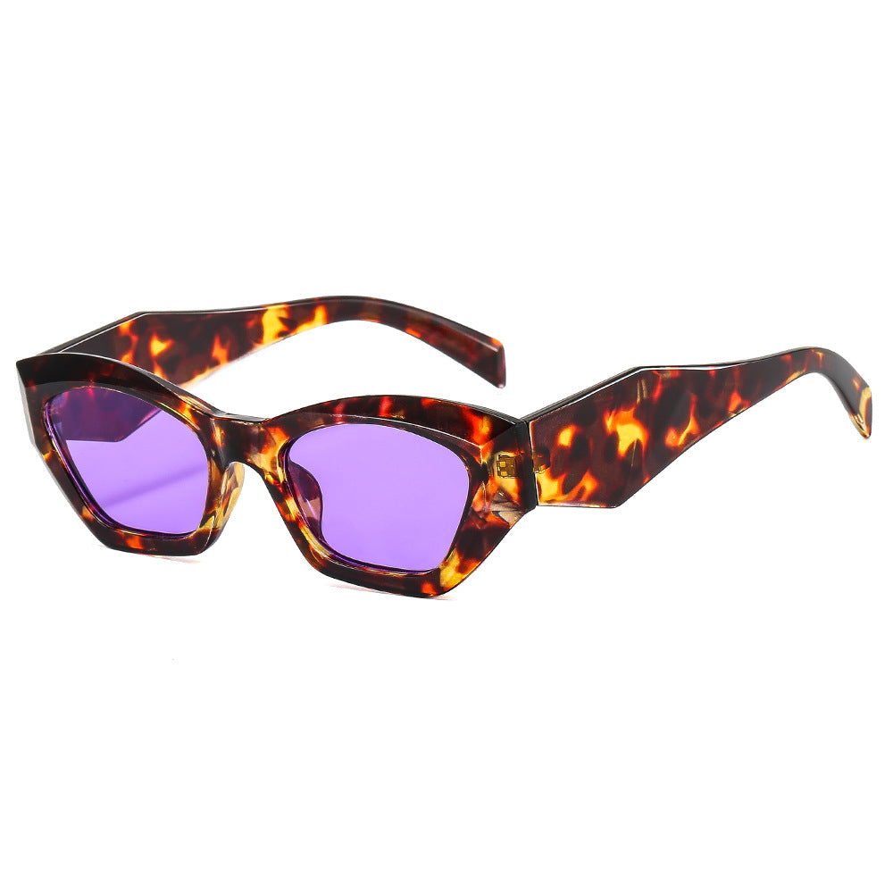 Damen geometrische Designer-Sonnenbrille mit funkelndem Rahmen Karnz