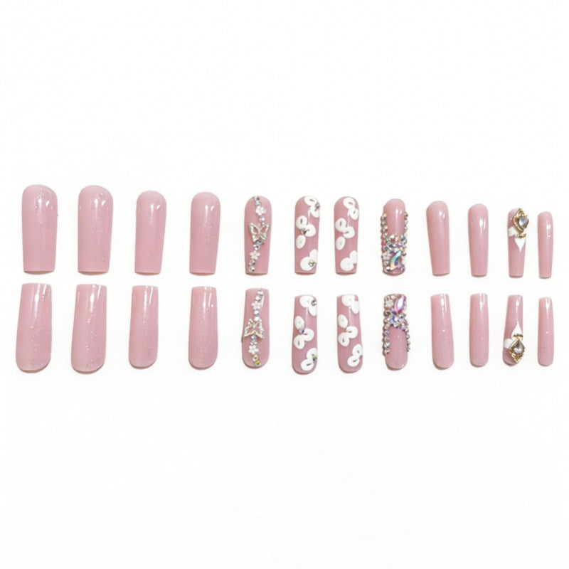 Luxus 3D Floral Press-On Nails Set Karnz