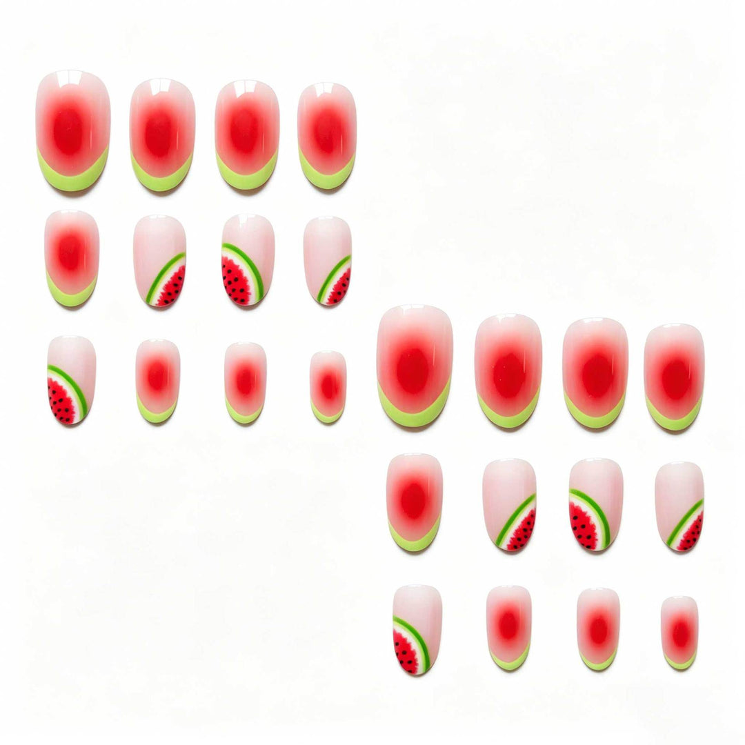 Kreatives wassermelonen-themed Nagelkunst Set