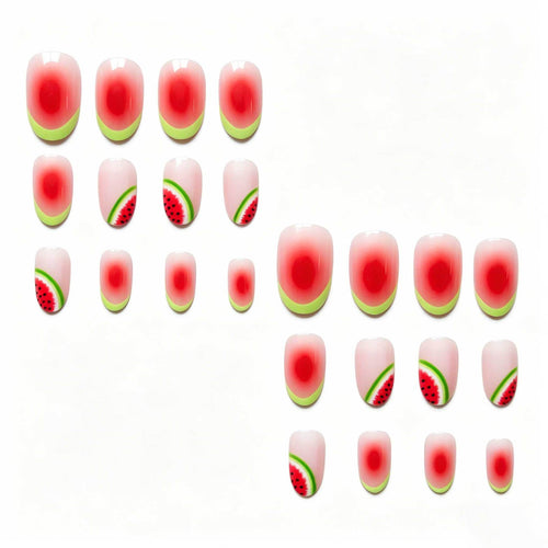 Kreatives wassermelonen-themed Nagelkunst Set