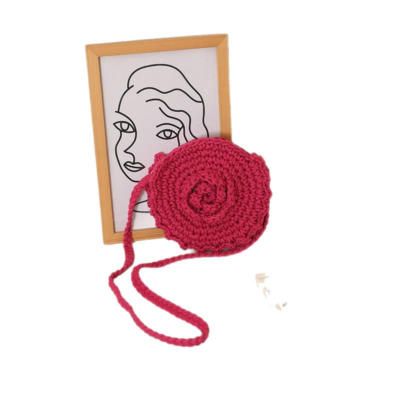 Damen Handgeknüpfte Umhängetasche im Rosendesign Karnz