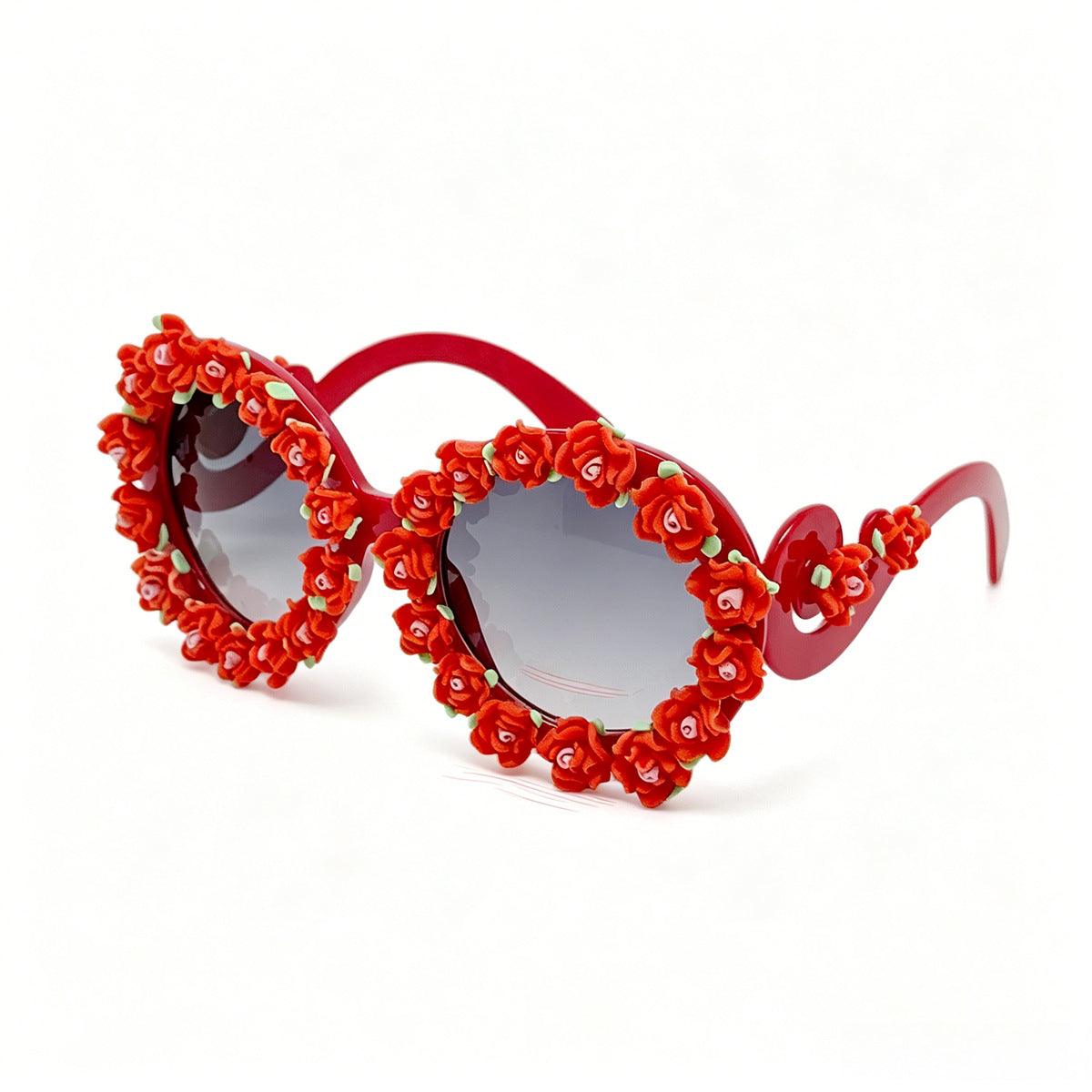 Damen Sonnenbrille mit floralem Design und einzigartigen Rahmenakzenten Karnz