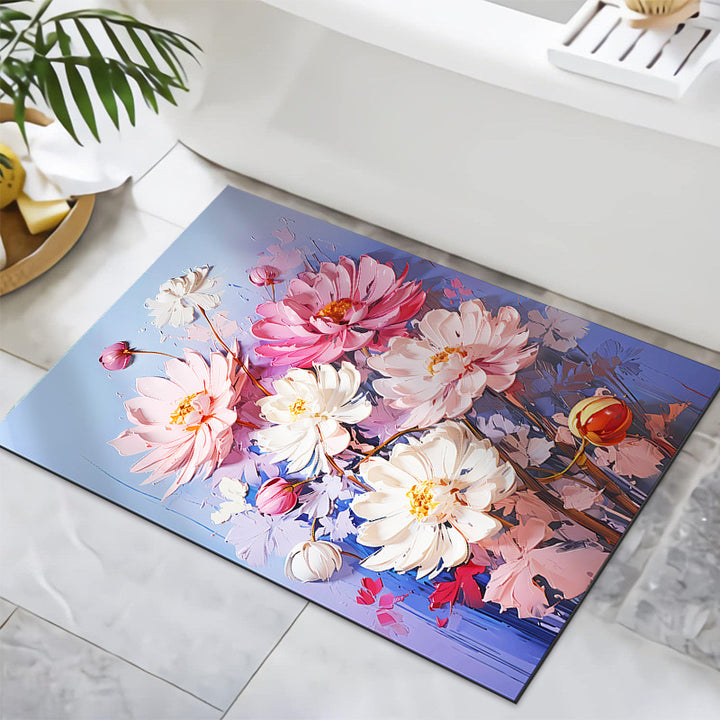 Strukturiertes florales Design Badmatte Karnz