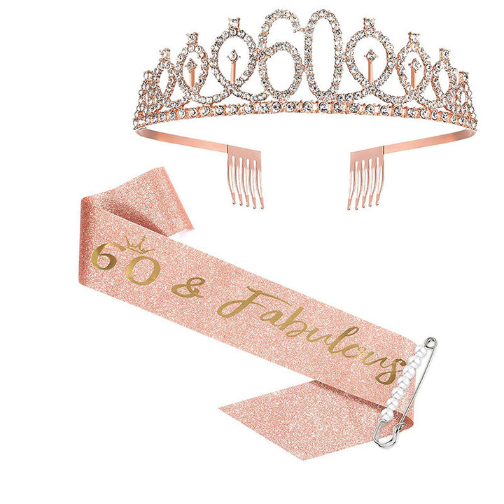 Damen Glitzernde Tiara mit personalisiertem 80. Geburtstagsschriftzug Karnz