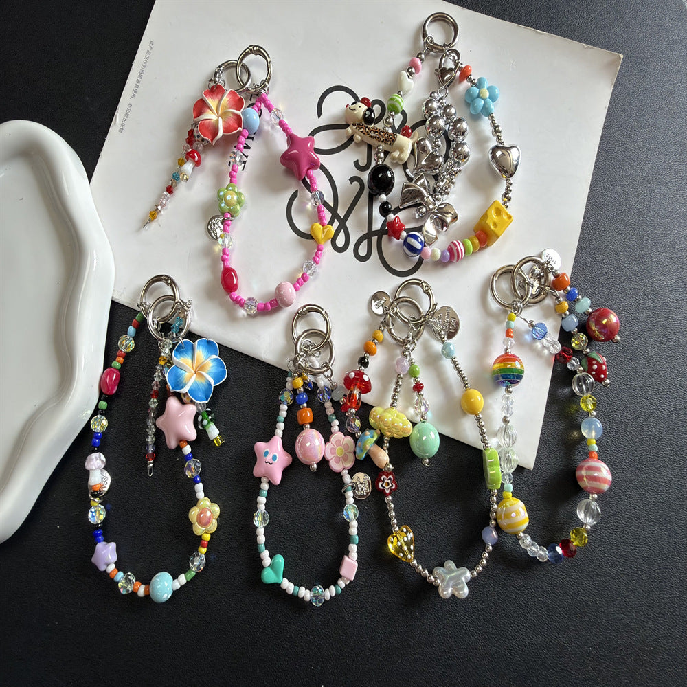 Bunte Perlen Charm Schlüsselanhänger Halter Karnz