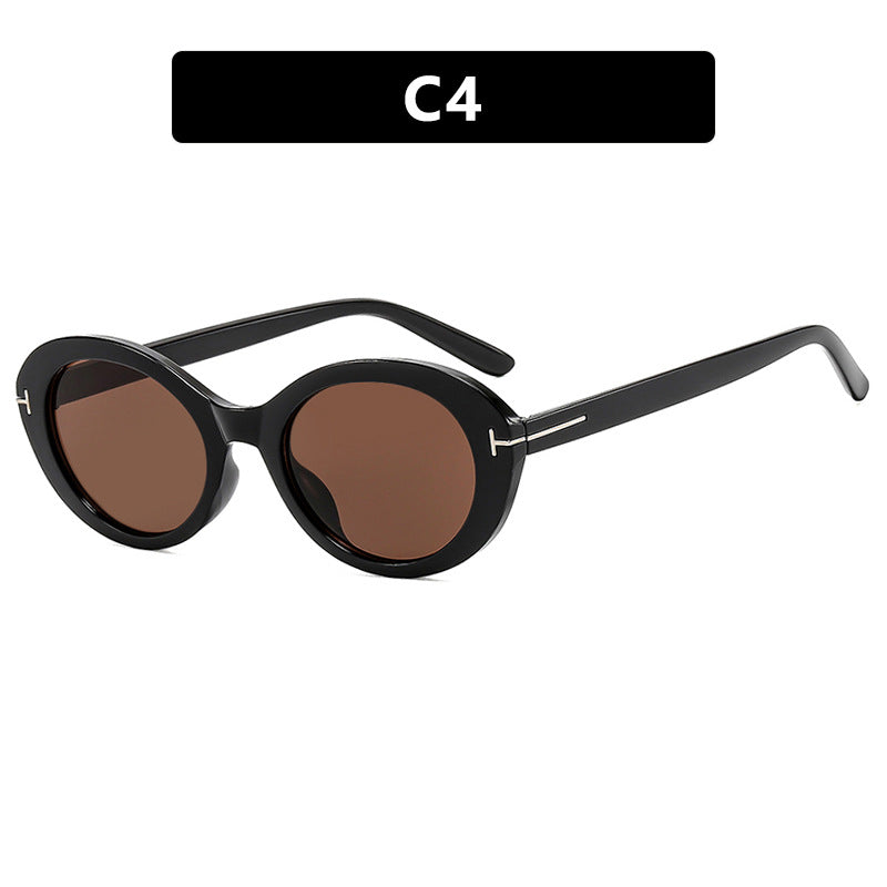 Damen modische Sonnenbrille mit innovativem ovalen Rahmen und UV-Schutz Karnz