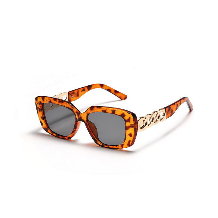 Damen elegante quadratische Sonnenbrille mit goldverziertem Rahmen Karnz