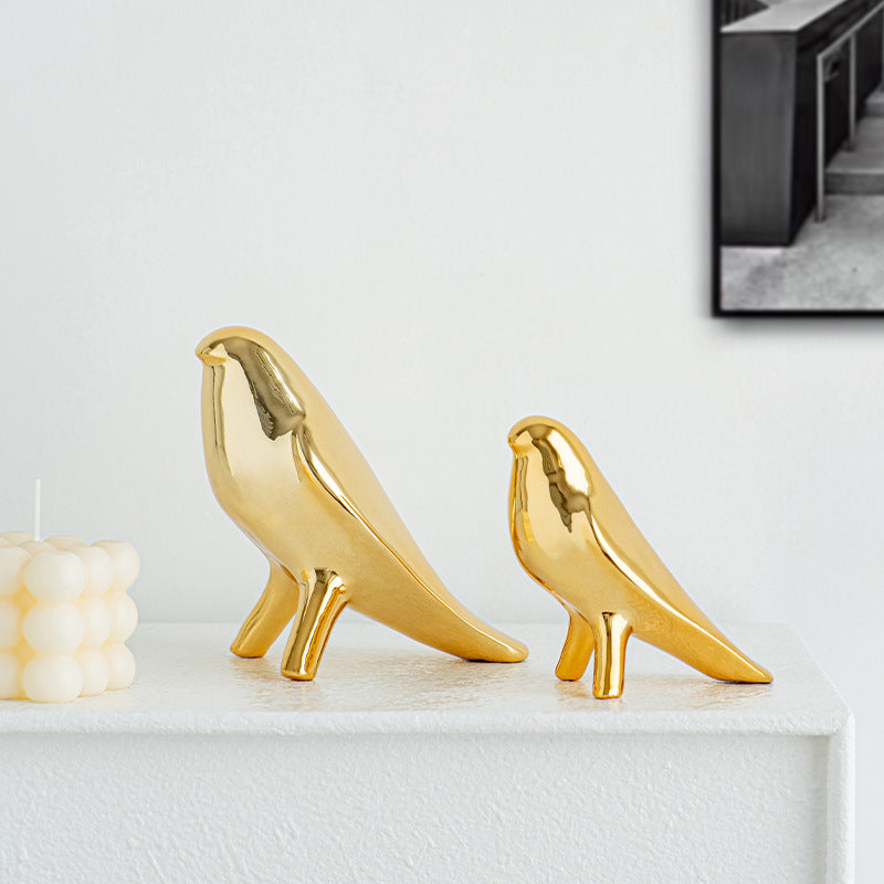 Elegante Kunstkeramik Vogel Skulptur Karnz