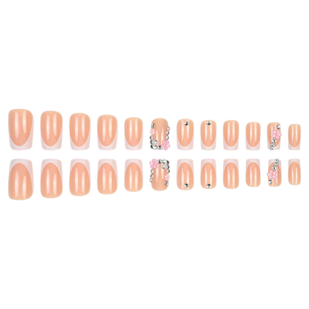 Dekoratives Floral Press-On Nagelset Karnz