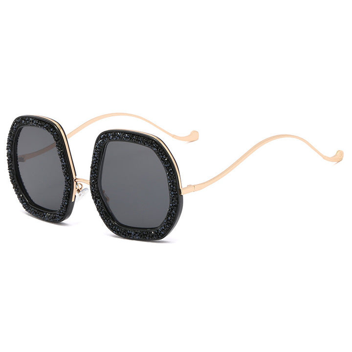 Damen extravagante Sonnenbrille mit funkelndem Rahmen Karnz