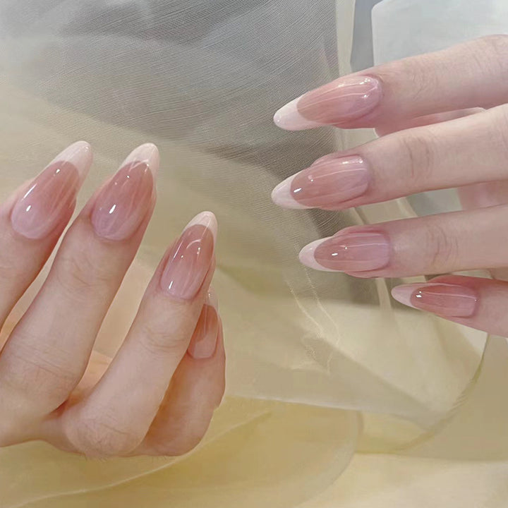 Elegante Französische Tip Aufkleben Nägel Karnz