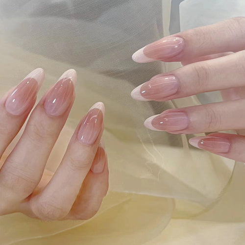Elegante Französische Tip Aufkleben Nägel Karnz