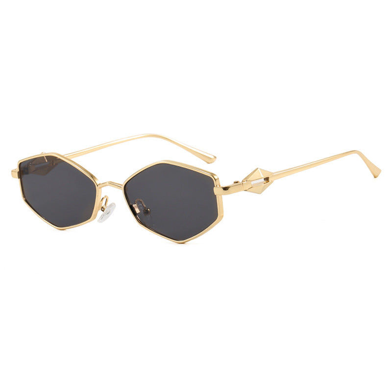 Damen geometrische Sonnenbrille mit schützendem UV-Filter und high-end Metallrahmen Karnz