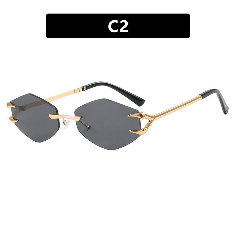 Damen extravagante hexagonale Sonnenbrille mit innovativem Rahmen und UV-Schutz Karnz