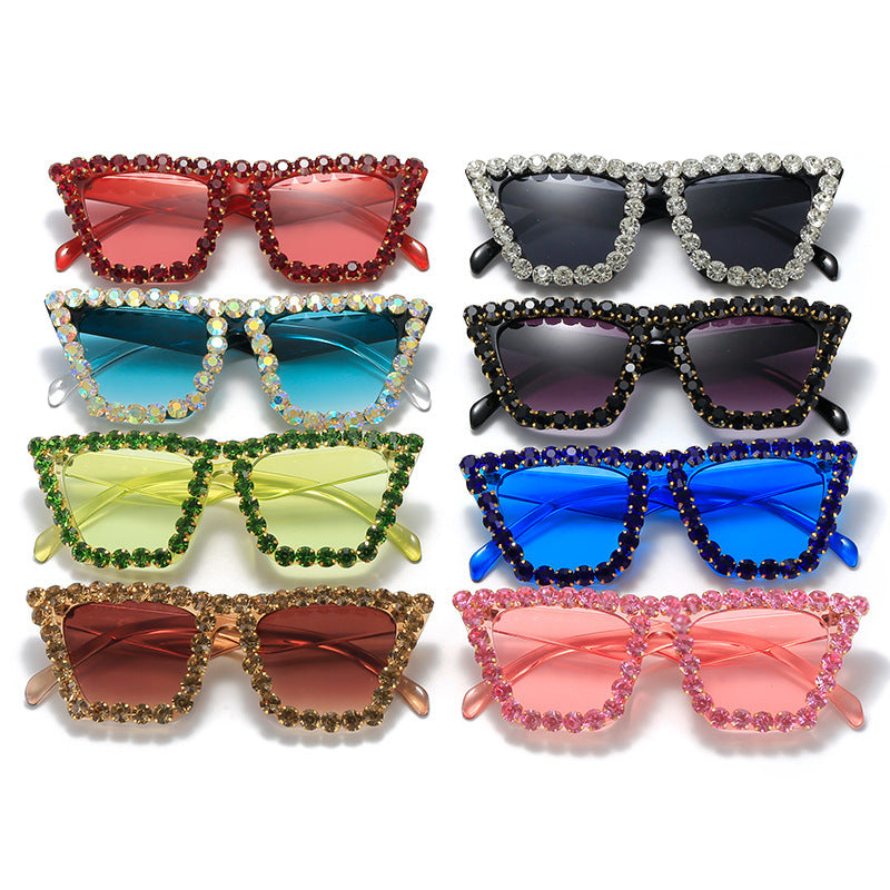 Damen extravagante Sonnenbrille mit glitzerndem Rahmen Karnz