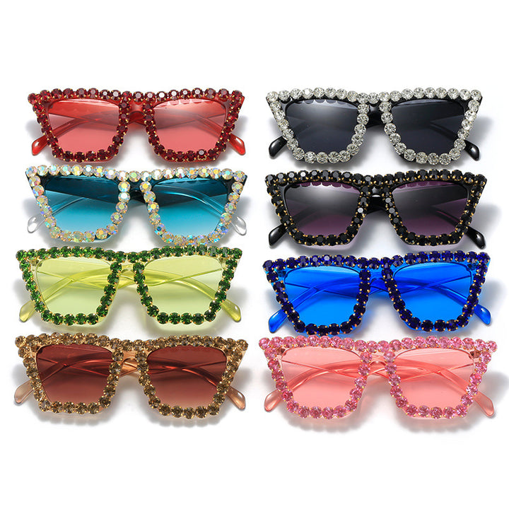 Damen extravagante Sonnenbrille mit glitzerndem Rahmen Karnz