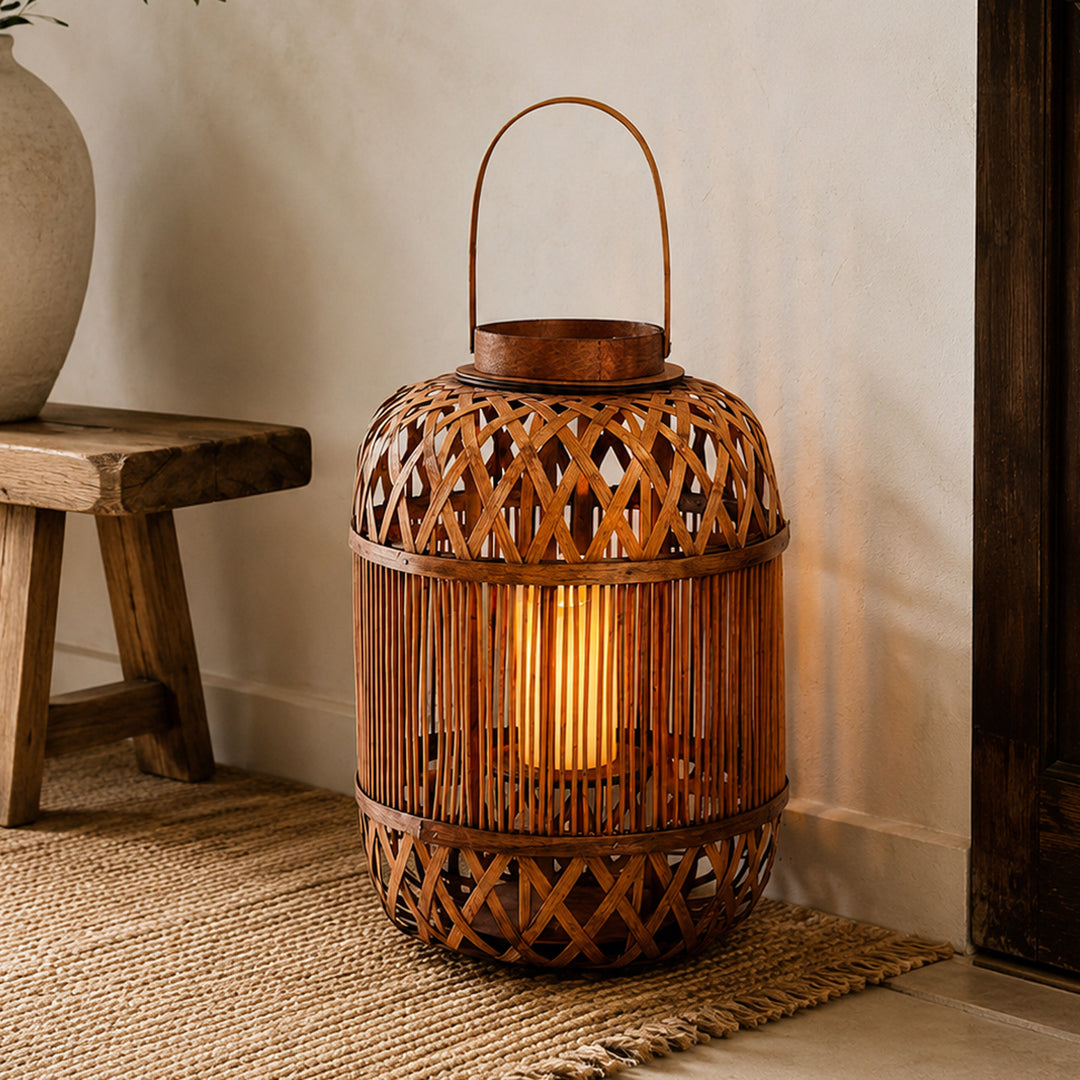 Stilvolle Handgefertigte Rattan-Laterne Karnz