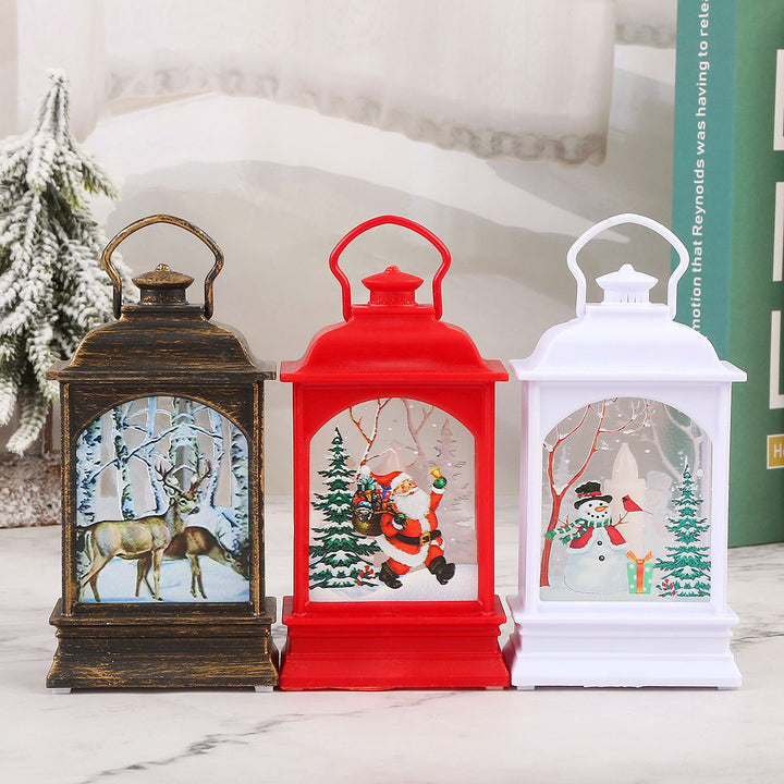 Nostalgische Weihnachtslaterne mit Santa-Motiv Karnz