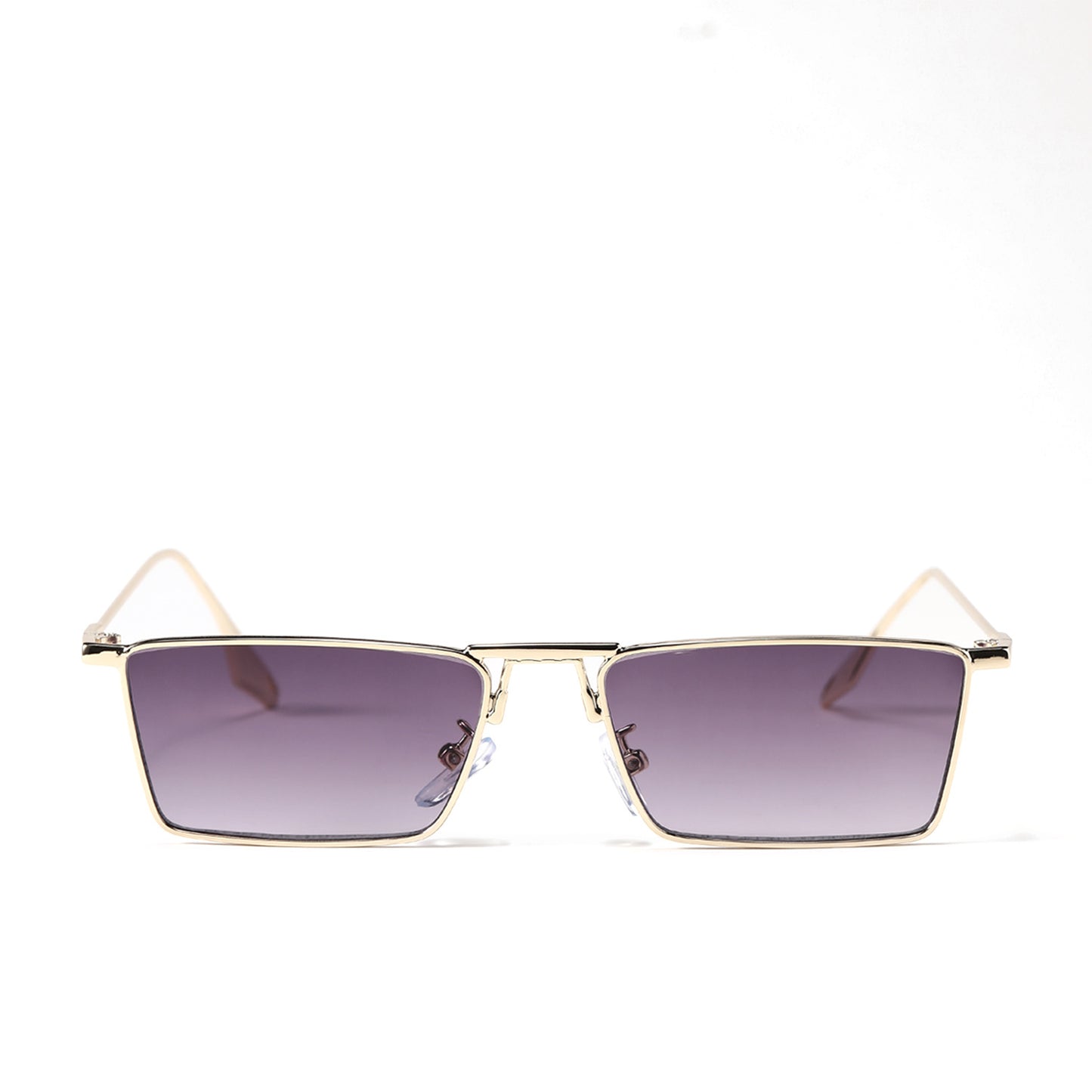 Damen elegante geometrische Sonnenbrille mit stylischem Metallrahmen Karnz