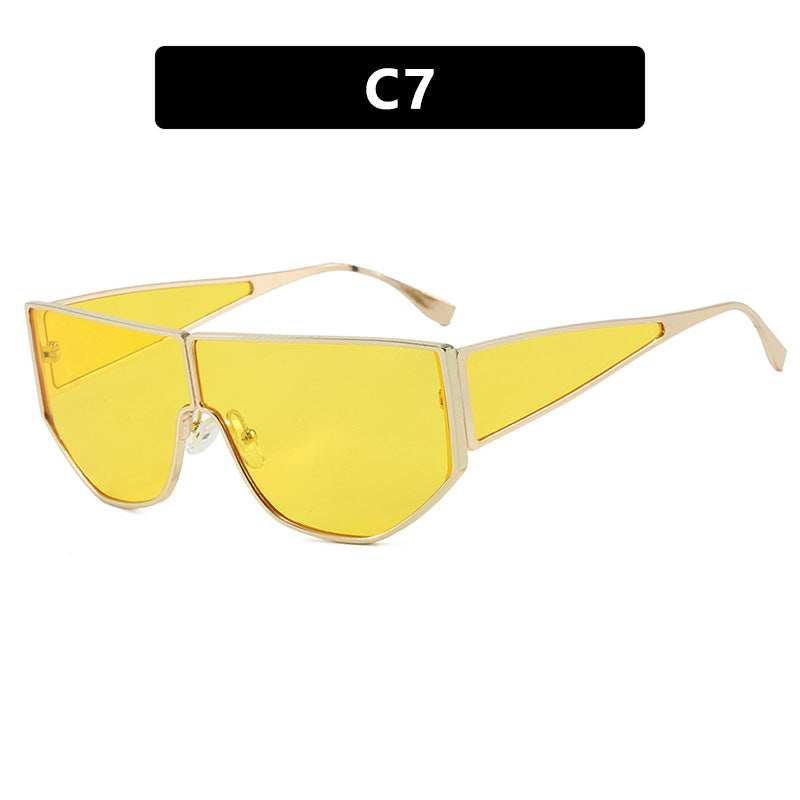 Damen trendige oversized Sonnenbrille mit markantem geometrischen Design Karnz