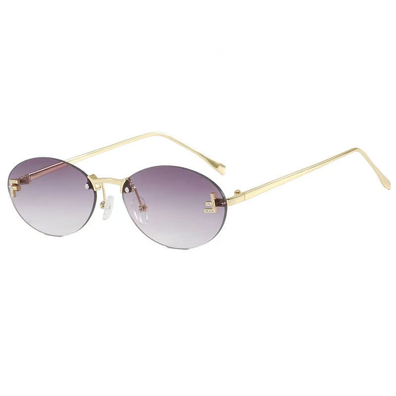 Elegante Metall-Oval-Sonnenbrille Karnz