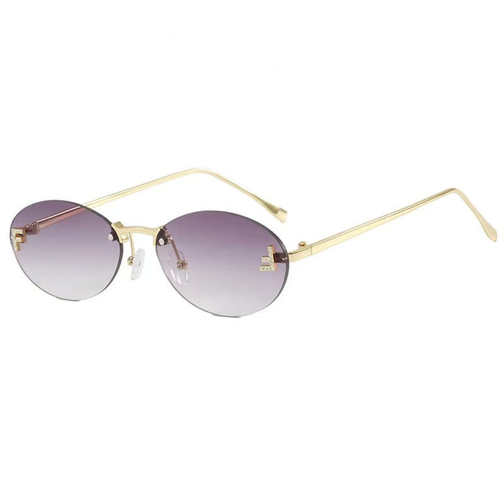 Elegante Metall-Oval-Sonnenbrille Karnz