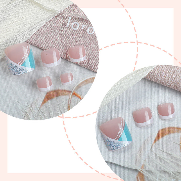 Stylisches Gel Press-On Nail Set mit geometrischem Design Karnz