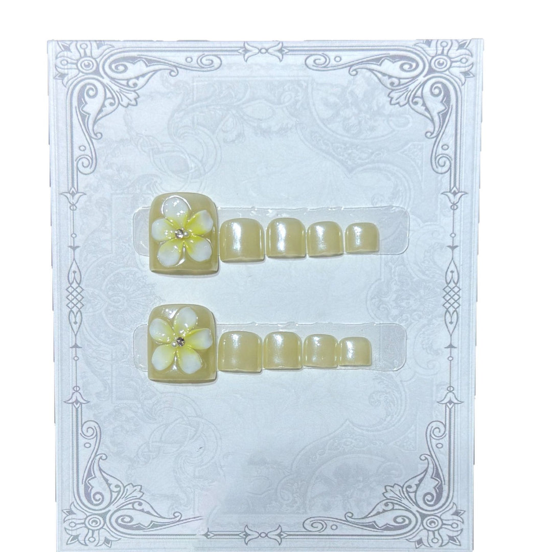 Blumenmuster Dekorative Press-On Nagelset Karnz