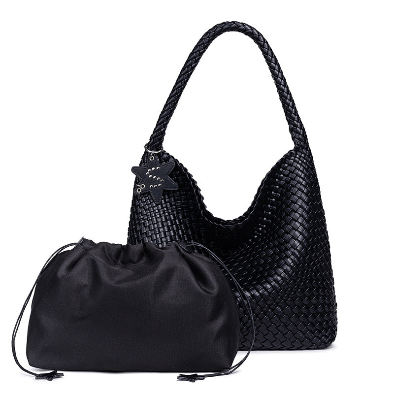 Geflochtene vegane Leder Hobo-Handtasche Karnz