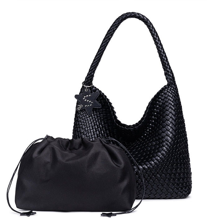 Geflochtene vegane Leder Hobo-Handtasche Karnz