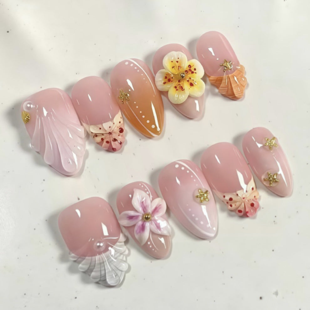 Künstlerische Blumen Nagelkunst Press-On Kollektion