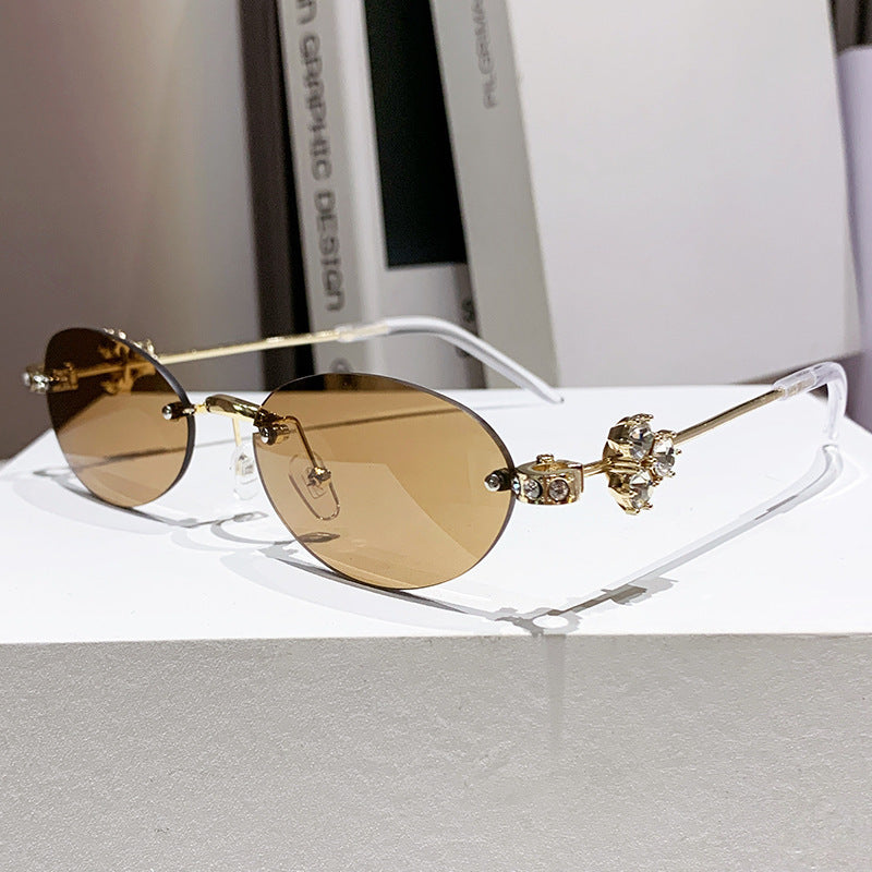 Damen elegante Sonnenbrille mit geometrischem Rahmen Karnz