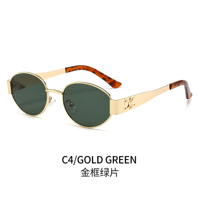 Damen Designer-Sonnenbrille mit elegantem ovalem Rahmen und einzigartigen Akzenten Karnz