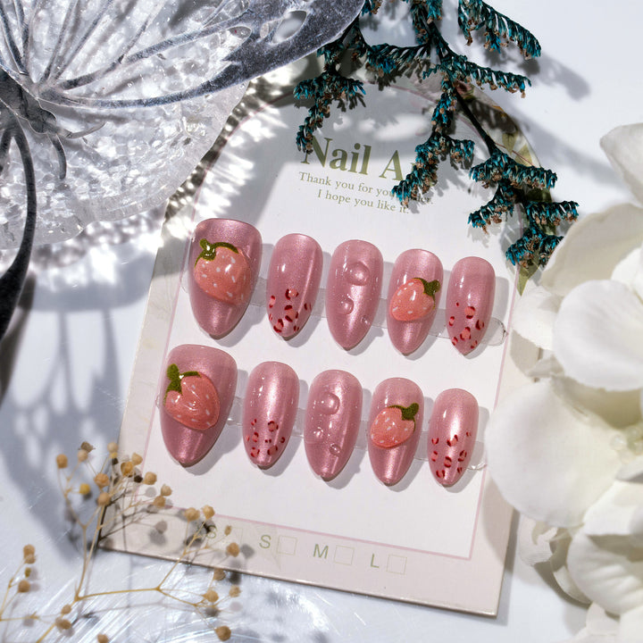Künstlerisches, von Früchten inspiriertes Press-On-Nagelset