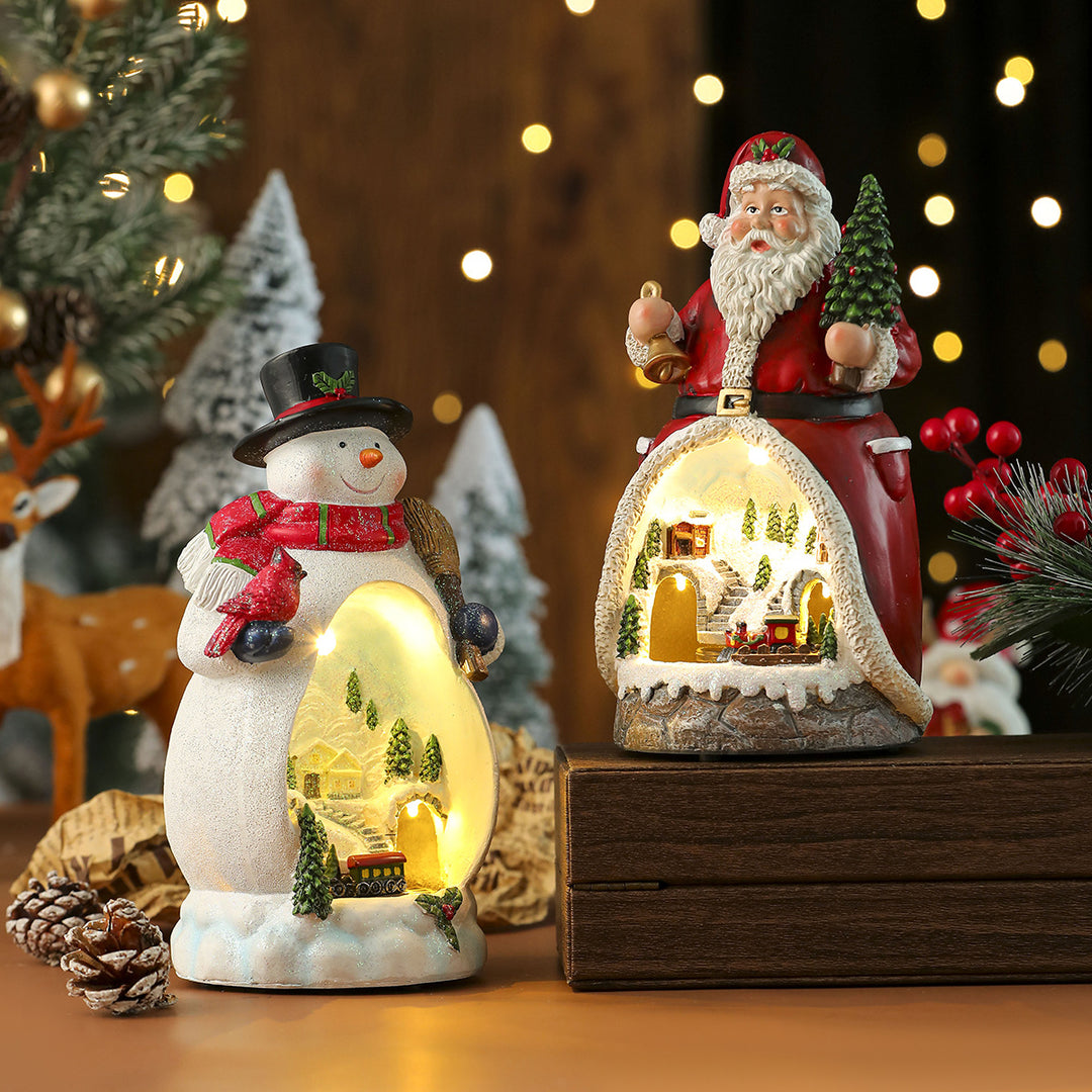 LED Leuchtender Schneemann Figurine Karnz
