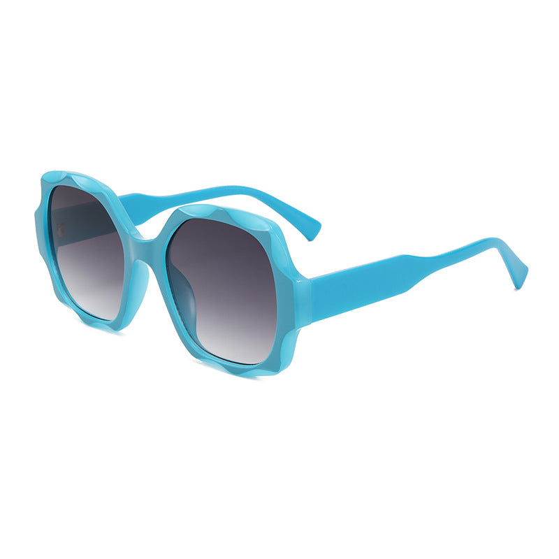 Damen Designer-Sonnenbrille mit innovativem, achteckigem Rahmen Karnz
