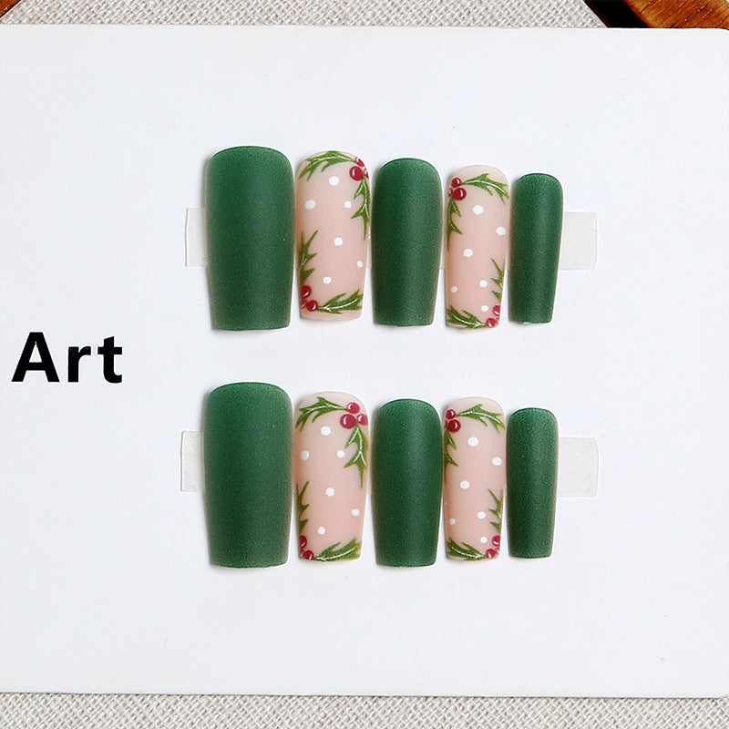 Kunstnagelset mit festlichem Weihnachtsdesign und eleganten 3D-Verzierungen Karnz