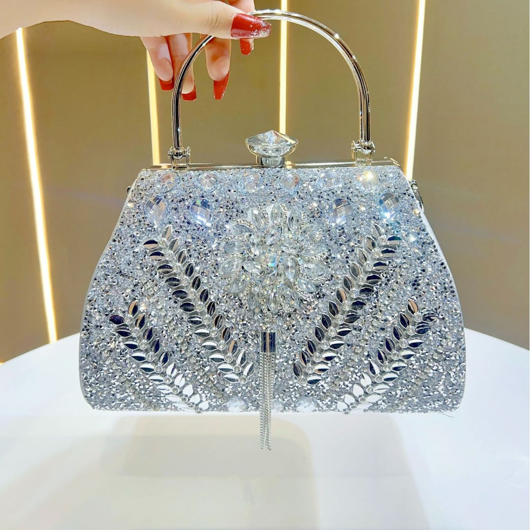 Verzierte Blumen Abendhandtasche