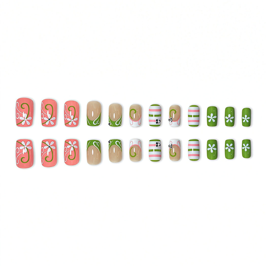 3D Floral Art Press-On Nail Set Karnz